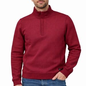 Hugo Boss Men's Burgundy Zip-Up Sweater
